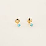 Boucles D'oreilles Puces Pepita Or Jaune Oxyde De Zirconium - Clous d'oreilles Famille | Histoire d&rsquo;Or