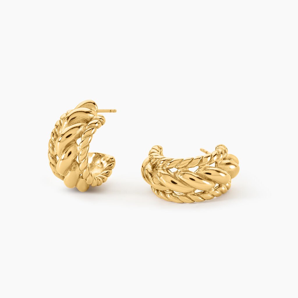 Cr&eacute;oles Z&eacute;phirine Acier Jaune - Boucles d'oreilles cr&eacute;oles Femme | Histoire d&rsquo;Or