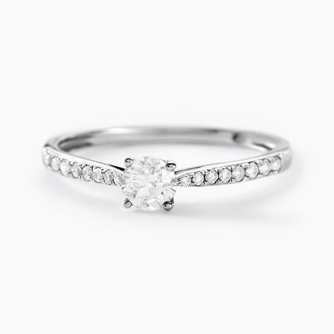 Bague Solitaire Hemera Or Blanc Diamant - Bagues solitaires Femme | Histoire d&rsquo;Or