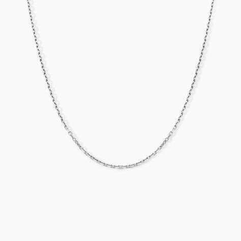 Cha&icirc;ne For&ccedil;at Diamantee Or Blanc - Chaines Famille | Histoire d&rsquo;Or