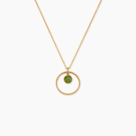 Collier Amalthea Plaqu&eacute; Or Dor&eacute; Aventurine Vert - Colliers fantaisie Femme | Histoire d&rsquo;Or