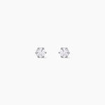 Boucles D'oreilles Puces Natalia Pl Platine Blanc Diamant - Boucles d'oreilles pierres pr&eacute;cieuses Femme | Histoire d&rsquo;Or