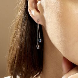Boucles D'oreilles Pendantes Axell Argent Blanc Perle De Culture - Boucles d'oreilles fantaisie Femme | Histoire d’Or