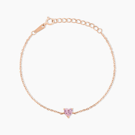 Bracelet Kelvyn Argent Rose Oxyde De Zirconium - Bracelets Coeur Femme | Histoire d’Or