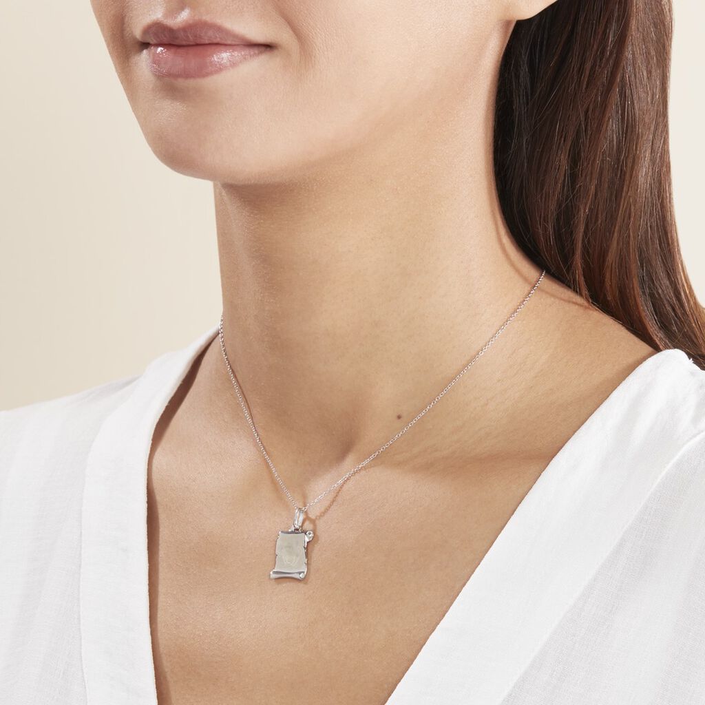 Pendentif Zodiaque Parchemin Argent Blanc - Pendentifs Zodiaque Famille | Histoire d’Or