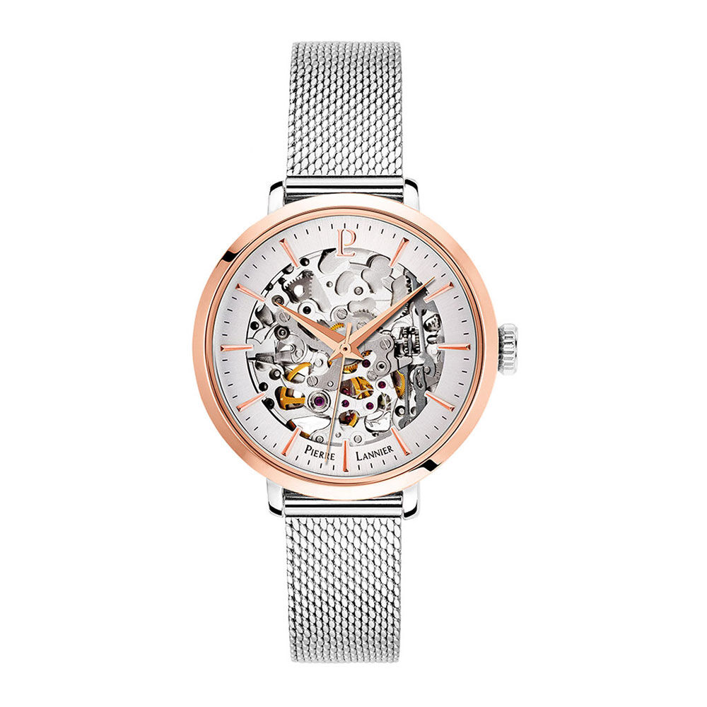 Coffret Femme NOVA Cadran Argenté Bracelet Métal Bicolore 359C721 | Pierre  Lannier