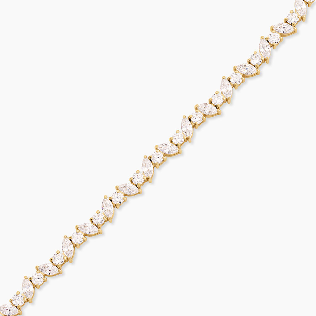Bracelet Gennadius Argent Dor&eacute; A L'Or 750/1000 Oxyde De Zirconium - Bracelets Pierre Femme | Histoire d&rsquo;Or