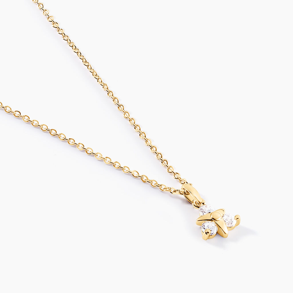 Collier Plaqu&eacute; Or Jacinth Oxyde De Zirconium - Colliers fantaisie Femme | Histoire d&rsquo;Or