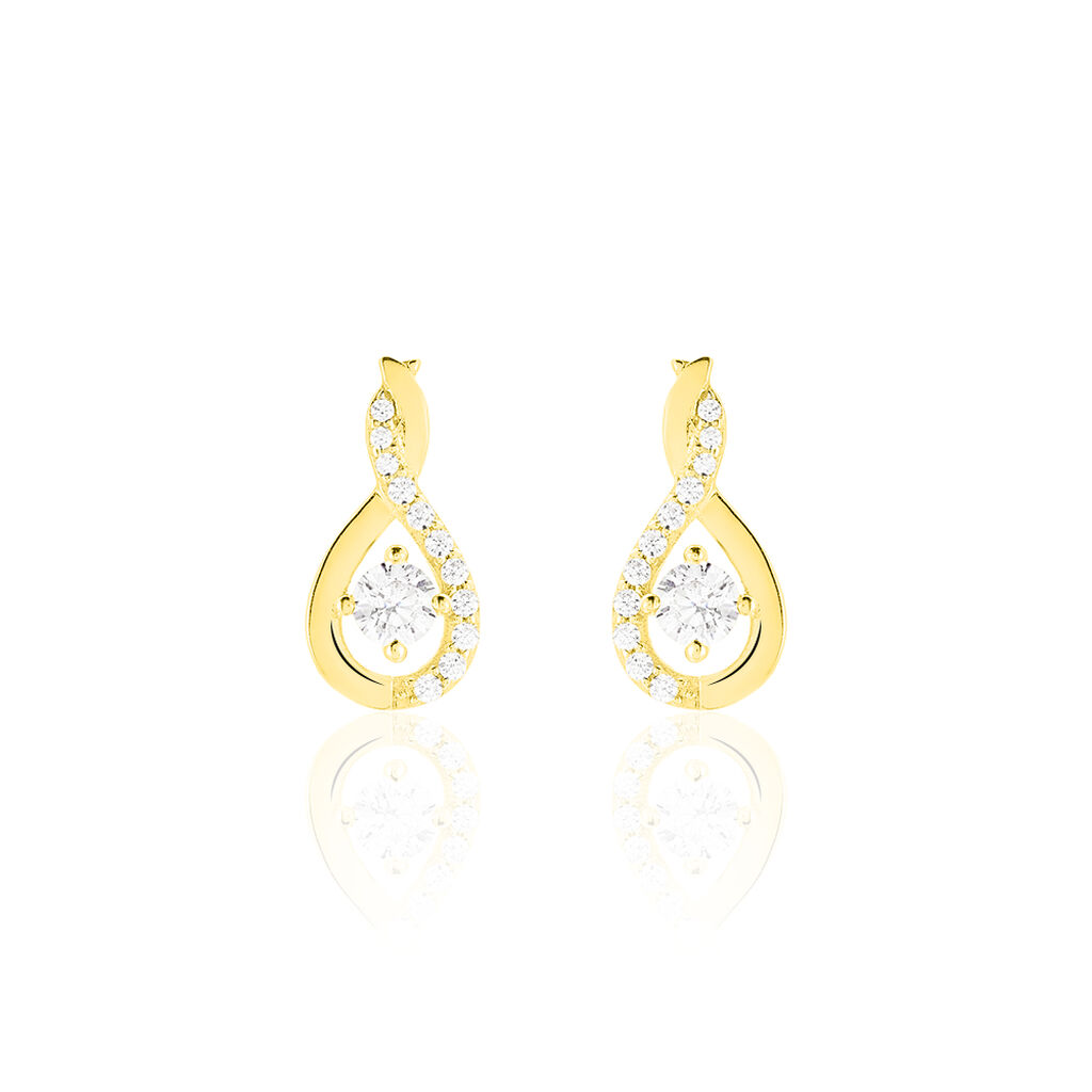 Boucles D'oreilles Pendantes Evana Or Jaune Oxyde De Zirconium - Boucles d'oreilles pendantes Femme | Histoire d’Or