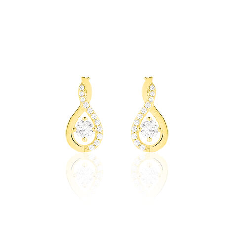 Boucles D'oreilles Pendantes Evana Or Jaune Oxyde De Zirconium - Boucles d'oreilles pendantes Femme | Histoire d’Or