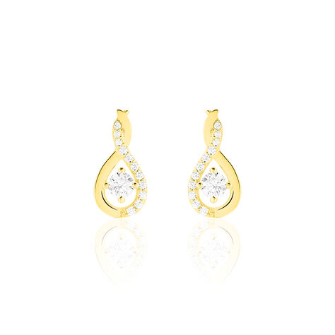 Boucles D'oreilles Pendantes Evana Or Jaune Oxyde De Zirconium - Boucles d'oreilles pendantes Femme | Histoire d’Or