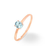 Bague Lily Or Rose Aigue Marine - Bagues solitaires Femme | Histoire d&rsquo;Or
