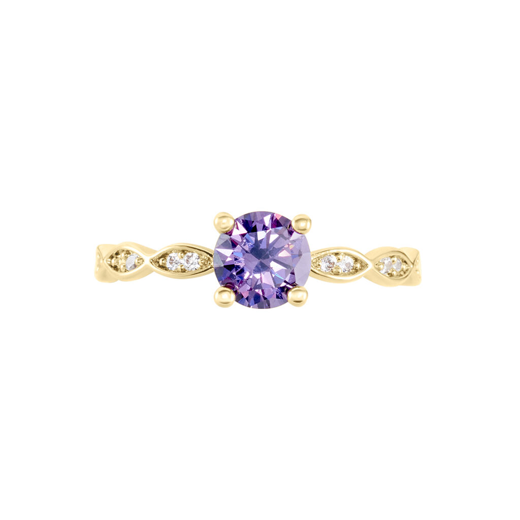 Bague Kurt Plaqué Or Jaune Oxyde De Zirconium - Bagues solitaires Femme | Histoire d’Or