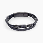 Bracelet Cuir De Vache Noir Onyx - Bracelets Cuir Homme | Histoire d&rsquo;Or