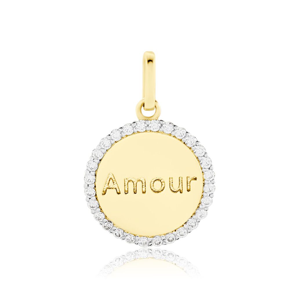 Pendentif Levon Or Jaune Oxyde De Zirconium