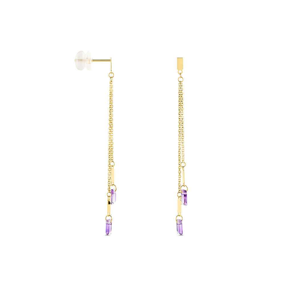 Bijoux D'oreilles Lavender Or Jaune Améthyste - Boucles d'oreilles pendantes Femme | Histoire d’Or