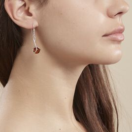 Boucles D'oreilles Pendantes Argent Blanc Simona Ambre - Boucles d'oreilles fantaisie Femme | Histoire d’Or