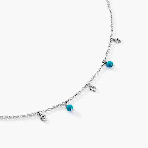 Collier Adiva Argent Blanc Turquoise - Colliers fantaisie Femme | Histoire d&rsquo;Or