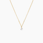 Collier Emilee Argent Dor&eacute; A L'Or 750/1000 Oxyde De Zirconium - Colliers fantaisie Enfant | Histoire d&rsquo;Or