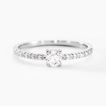 Bague Solitaire Servana Or Blanc Oxyde De Zirconium - Bagues solitaires Femme | Histoire d&rsquo;Or