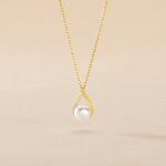 Collier Helin Or Jaune Perle De Culture Et Oxyde De Zirconium - Colliers Femme | Histoire d&rsquo;Or