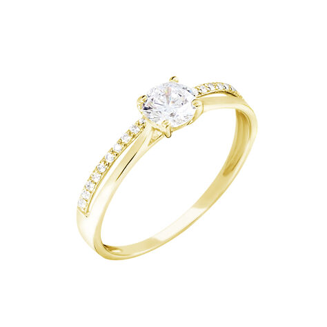 Bague Solitaire Anatoline Or Jaune Oxyde De Zirconium - Bagues solitaires Femme | Histoire d’Or