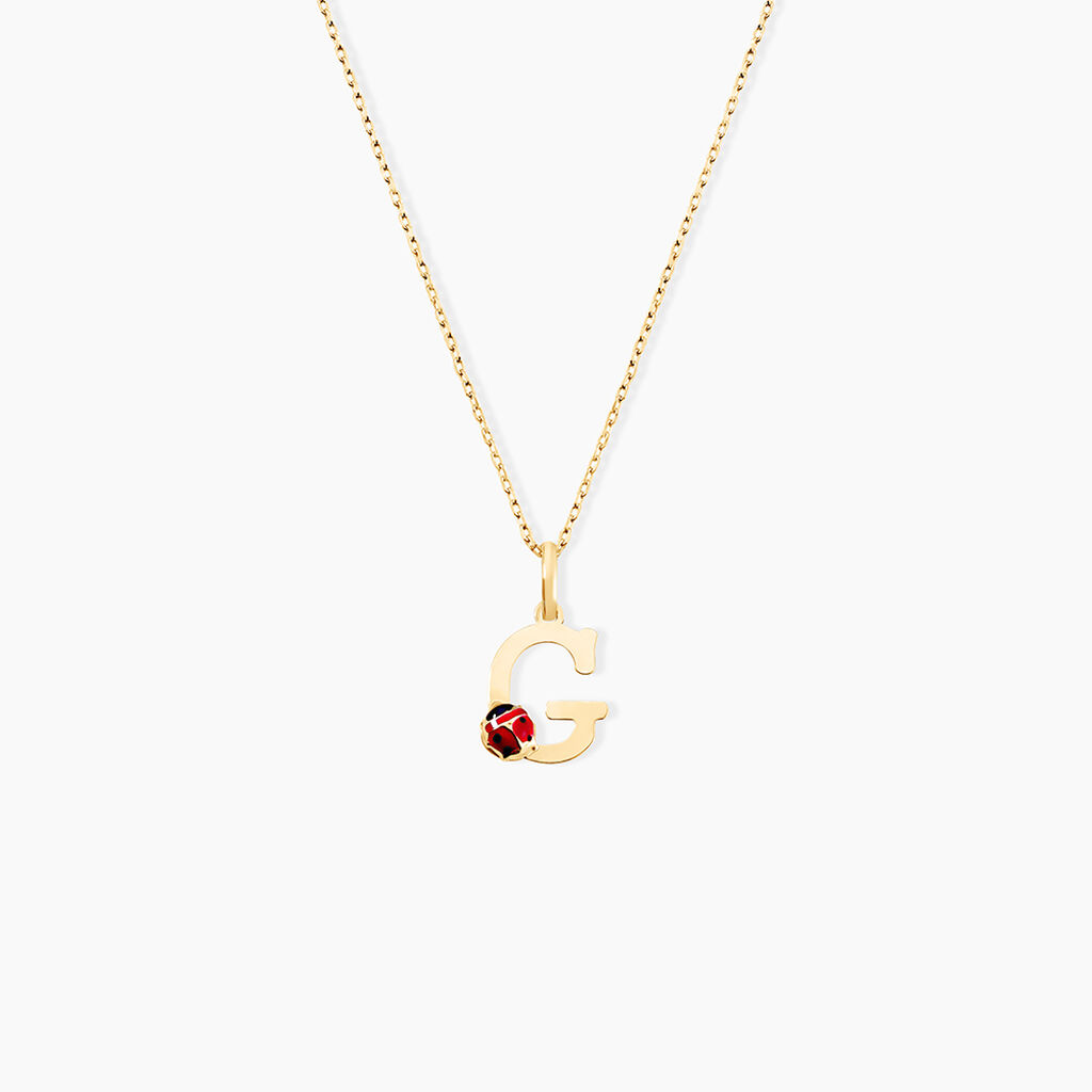Pendentif Helidie Coccinelle Lettre Or Jaune - Pendentifs Enfant | Histoire d&rsquo;Or