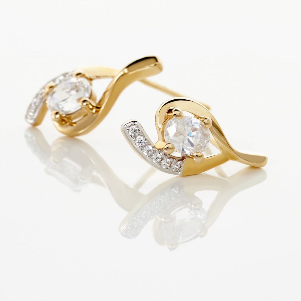 Boucles D'oreilles Sagesse Or Jaune Oxyde Oxyde - Clous d'oreilles Femme | Histoire d’Or