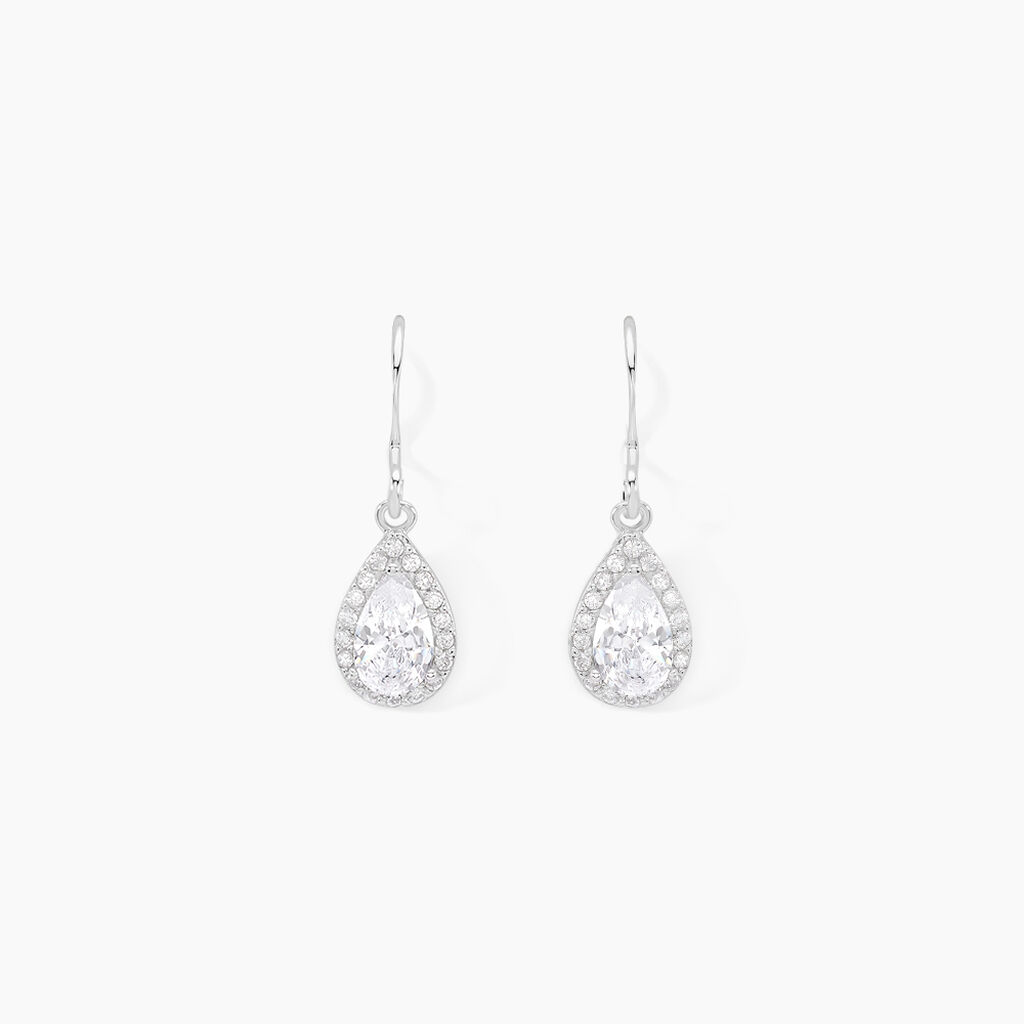Boucles D'Oreilles Pendantes Argent 925/1000 - Oxyde De Zirconium - Bijoux Femme Neuf Avec Étiquettes