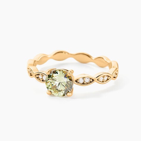 Bague Kurt Plaqu&eacute; Or Jaune Oxyde De Zirconium - Bagues solitaires Femme | Histoire d&rsquo;Or