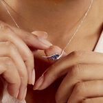 Collier Petale Or Blanc Saphir Et Diamant - Colliers Femme | Histoire d&rsquo;Or