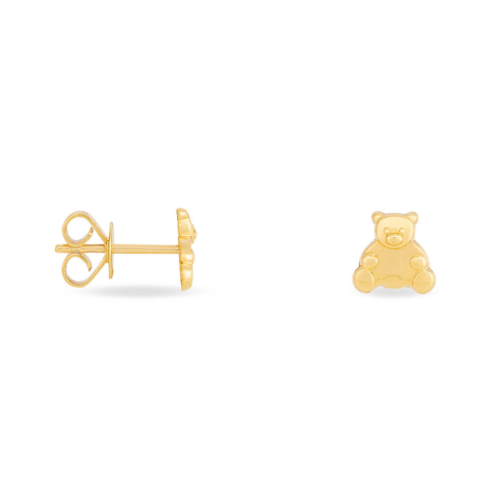 Boucles D'oreilles Puces Ours Or Or Jaune - Clous d'oreilles Enfant | Histoire d’Or