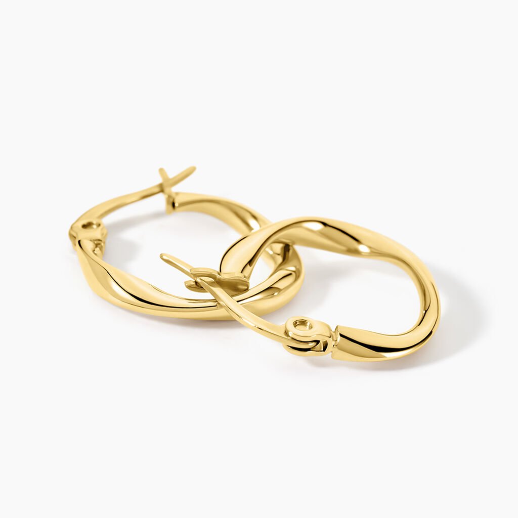 Créoles Bethanie Acier Jaune - Boucles d'oreilles créoles Femme | Histoire d’Or