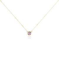 Collier Arenale Or Jaune Amethyste
