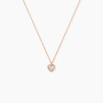 Collier Kadidjatou Or Rose Oxyde De Zirconium - Bijoux Coeur Femme | Histoire d&rsquo;Or