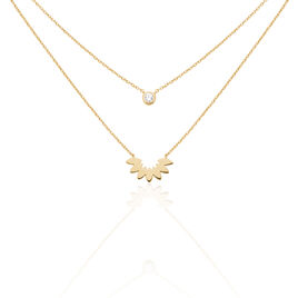 Collier Varia Plaqué Or Jaune Oxyde De Zirconium - Colliers doubles et triples chaînes Femme | Histoire d’Or