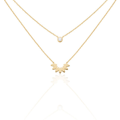 Collier Varia Plaqué Or Jaune Oxyde De Zirconium - Colliers doubles et triples chaînes Femme | Histoire d’Or