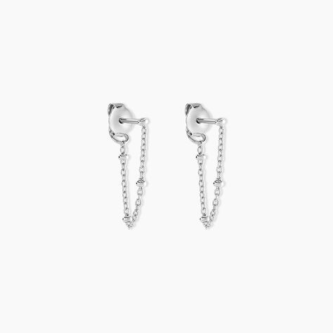 Boucles D'oreilles Pendantes Leent Argent Blanc - Boucles d'oreilles fantaisie Femme | Histoire d’Or