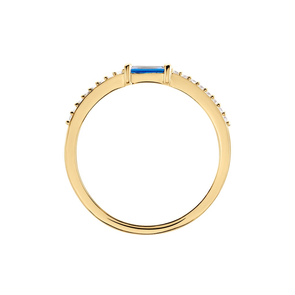 Bague Gamboa Plaqu&eacute; Or Jaune Verre Oxyde De Zirconium - Bagues solitaires Femme | Histoire d&rsquo;Or