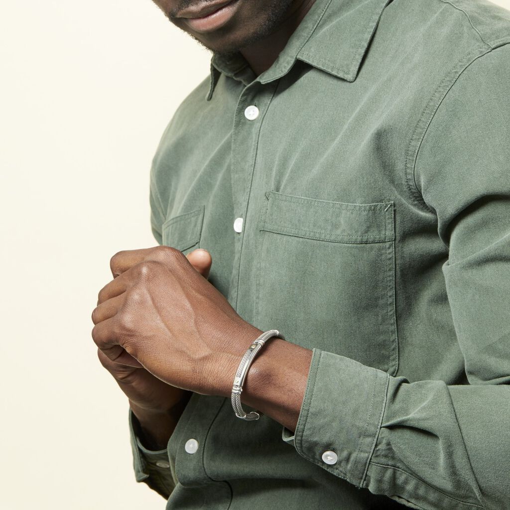 Bracelet Naemie Or Acier Blanc - Bracelets Homme | Histoire d’Or