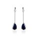 Boucles D'oreilles Pendantes Or Blanc Goutte Saphir - Boucles d'oreilles pendantes Femme | Histoire d’Or