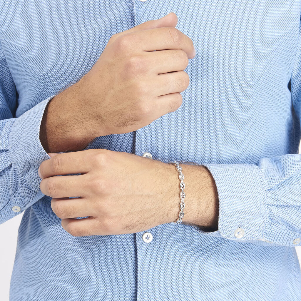 Bracelet Carrus Argent Blanc - Bracelets chaîne Homme | Histoire d’Or