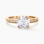 Bague Solitaire Zoura Plaqu&eacute; Or Jaune Oxyde De Zirconium - Bagues solitaires Femme | Histoire d&rsquo;Or