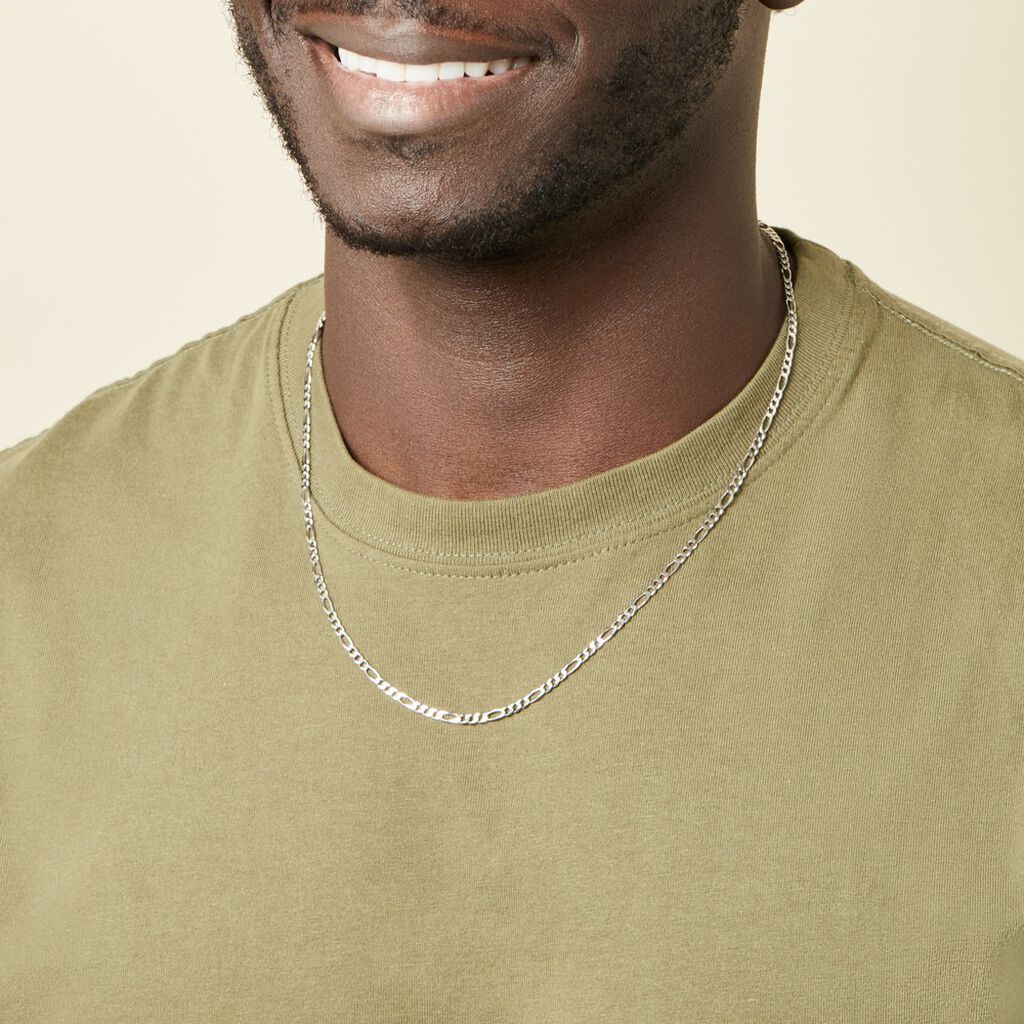 Collier Vivian Argent Blanc - Chaines Homme | Histoire d’Or