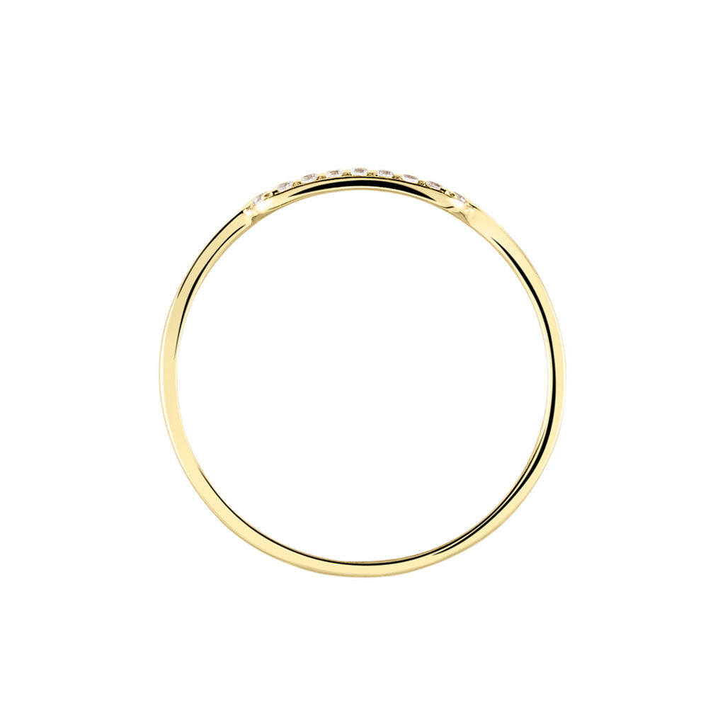 Bague Graphic Lines Or Jaune Oxyde De Zirconium - Bagues avec pierre Femme | Histoire d&rsquo;Or