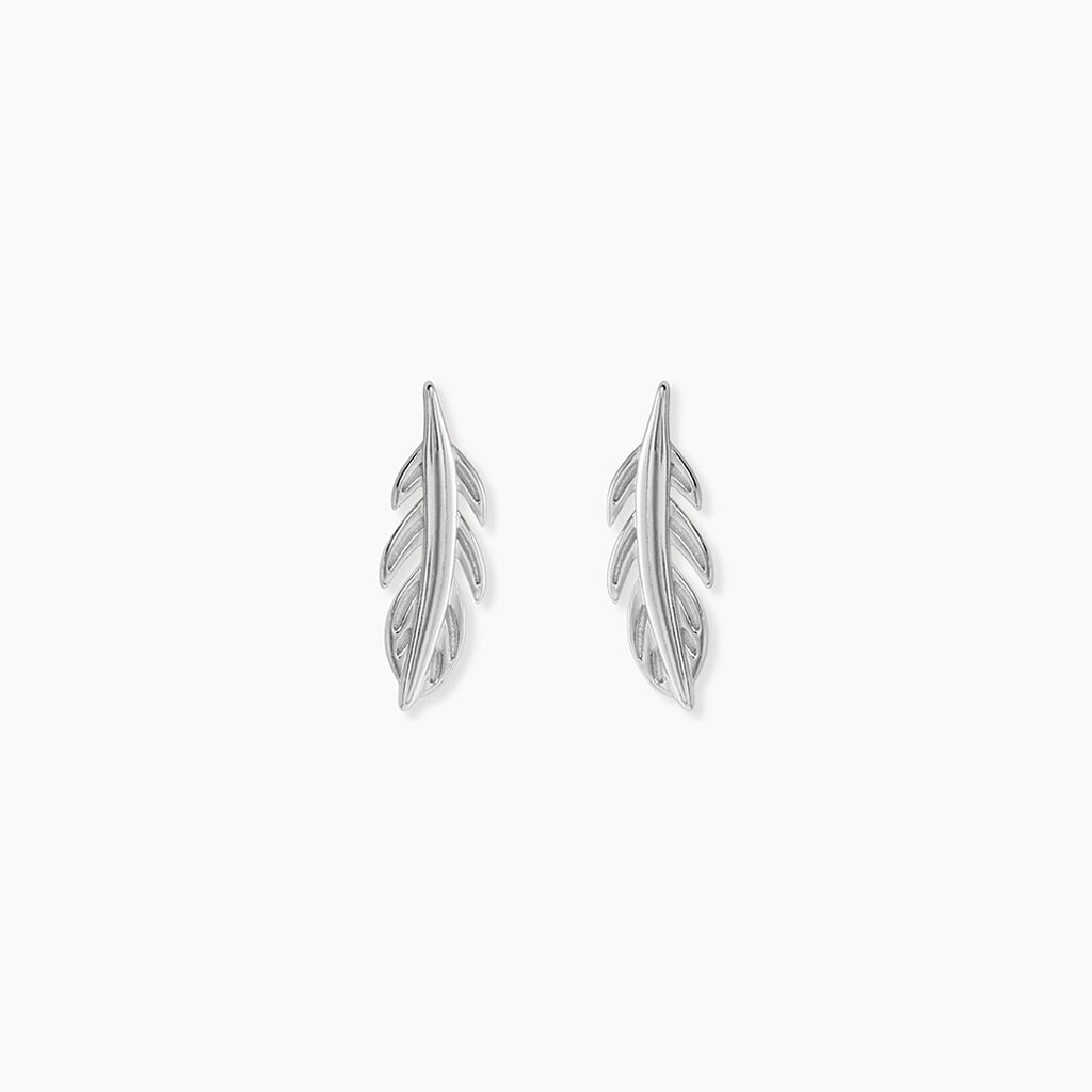Boucles D'Oreilles Puces Garoa Argent Blanc - Boucles d'oreilles fantaisie Femme | Histoire d&rsquo;Or
