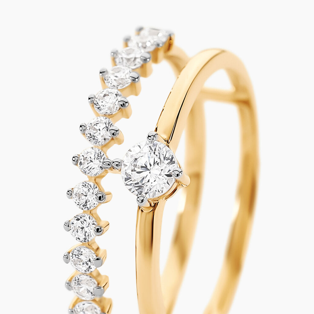 Bague Dolfina Or Jaune Oxyde De Zirconium - Bagues solitaires Femme | Histoire d&rsquo;Or