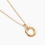 Collier Shiny Bold Plaqu&eacute; Or Jaune Oxyde De Zirconium - Bijoux avec pierres Femme | Histoire d&rsquo;Or