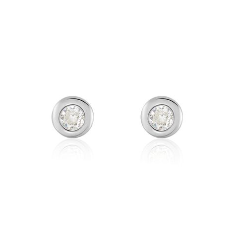 Boucles D'oreilles Puces Argent Blanc Laureano Oxydes De Zirconium - Boucles d'oreilles fantaisie Femme | Histoire d’Or