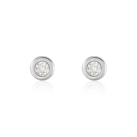 Boucles D'oreilles Puces Argent Blanc Laureano Oxydes De Zirconium - Boucles d'oreilles fantaisie Femme | Histoire d’Or